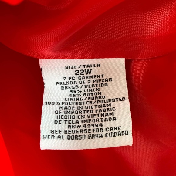 R&M Richards sleeveless midi dress linen blend fully lined back zip size 22W NWT - Picture 9 of 12